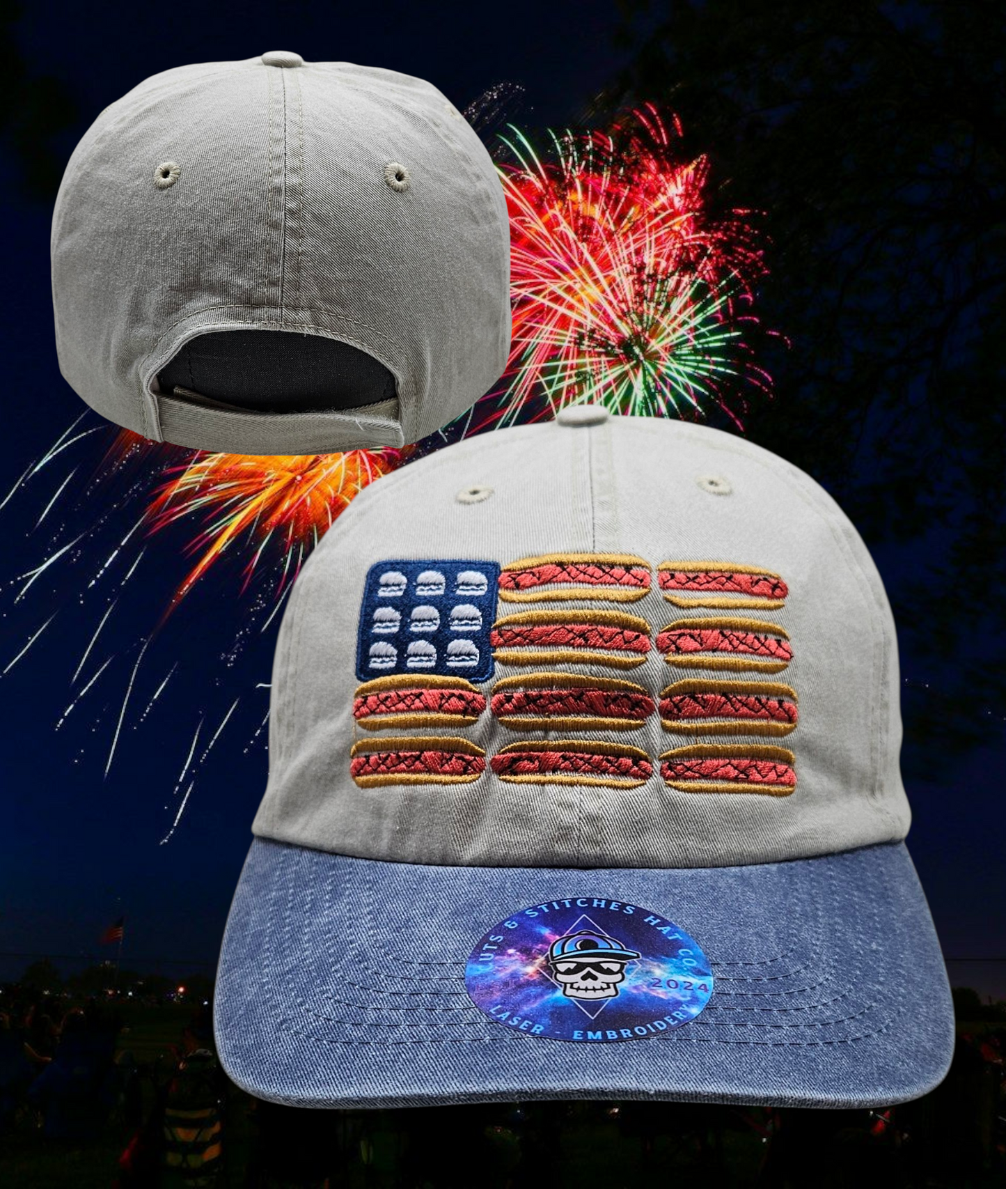 Fourth of July Patriotic Grill Master DAD Cap