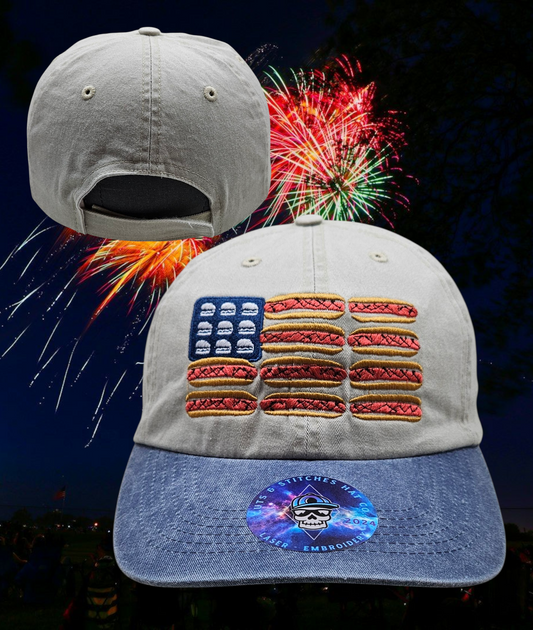 Fourth of July Patriotic Grill Master DAD Cap