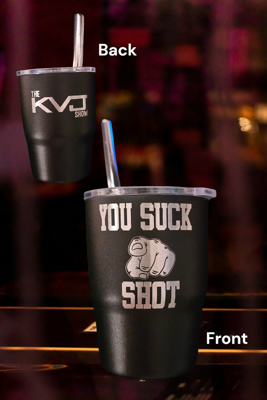 Custom - 4oz. Stainless Steel Shot Glass Mini Tumbler w/ lid and straw