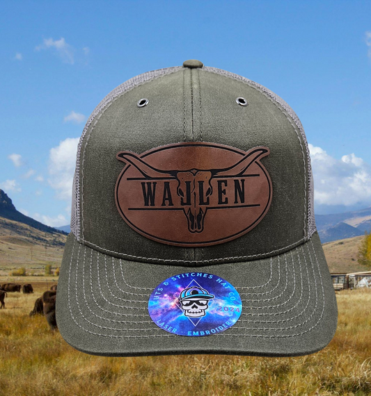 Wallen Longhorn Suede Olive Green Trucker