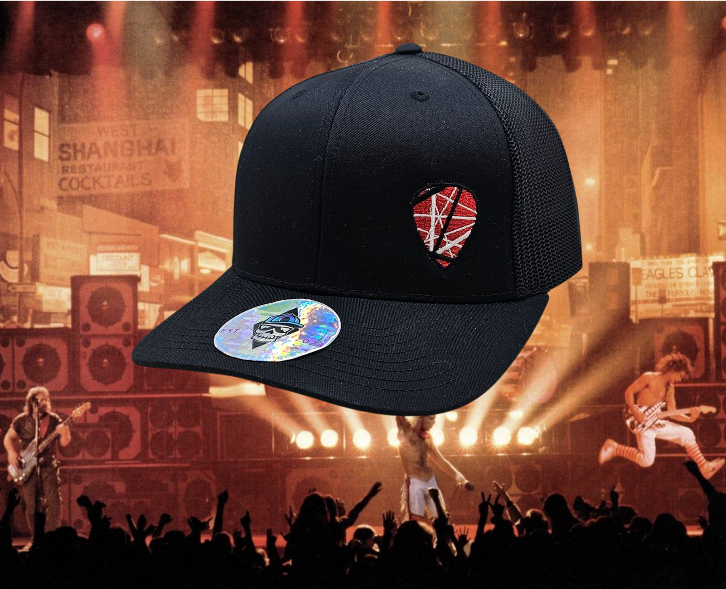 EVH Striped Guitar Pick All Black Trucker