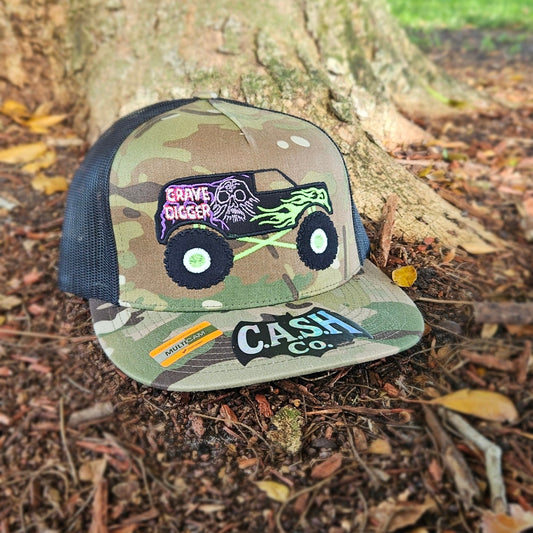 Grave Digger Inspired Camo Trucker Cap